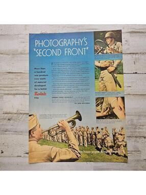 WWII Kodak Photography Second Front Ad 1940s Film Military Technology